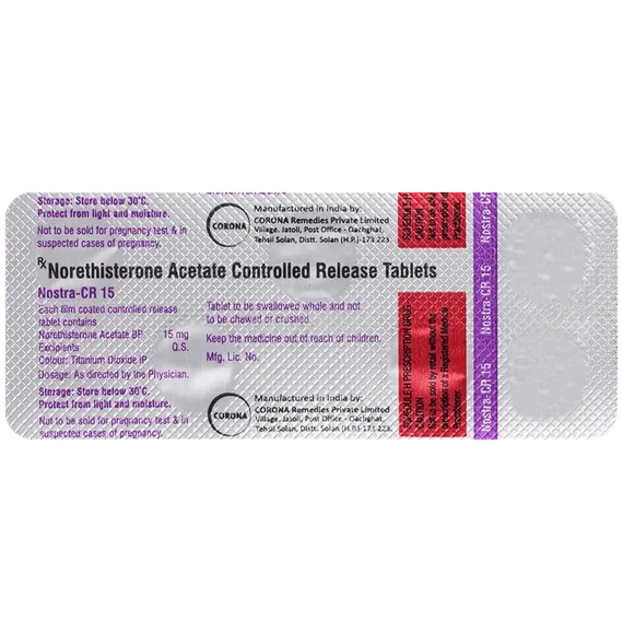nostra cr 15mg tablet 5's